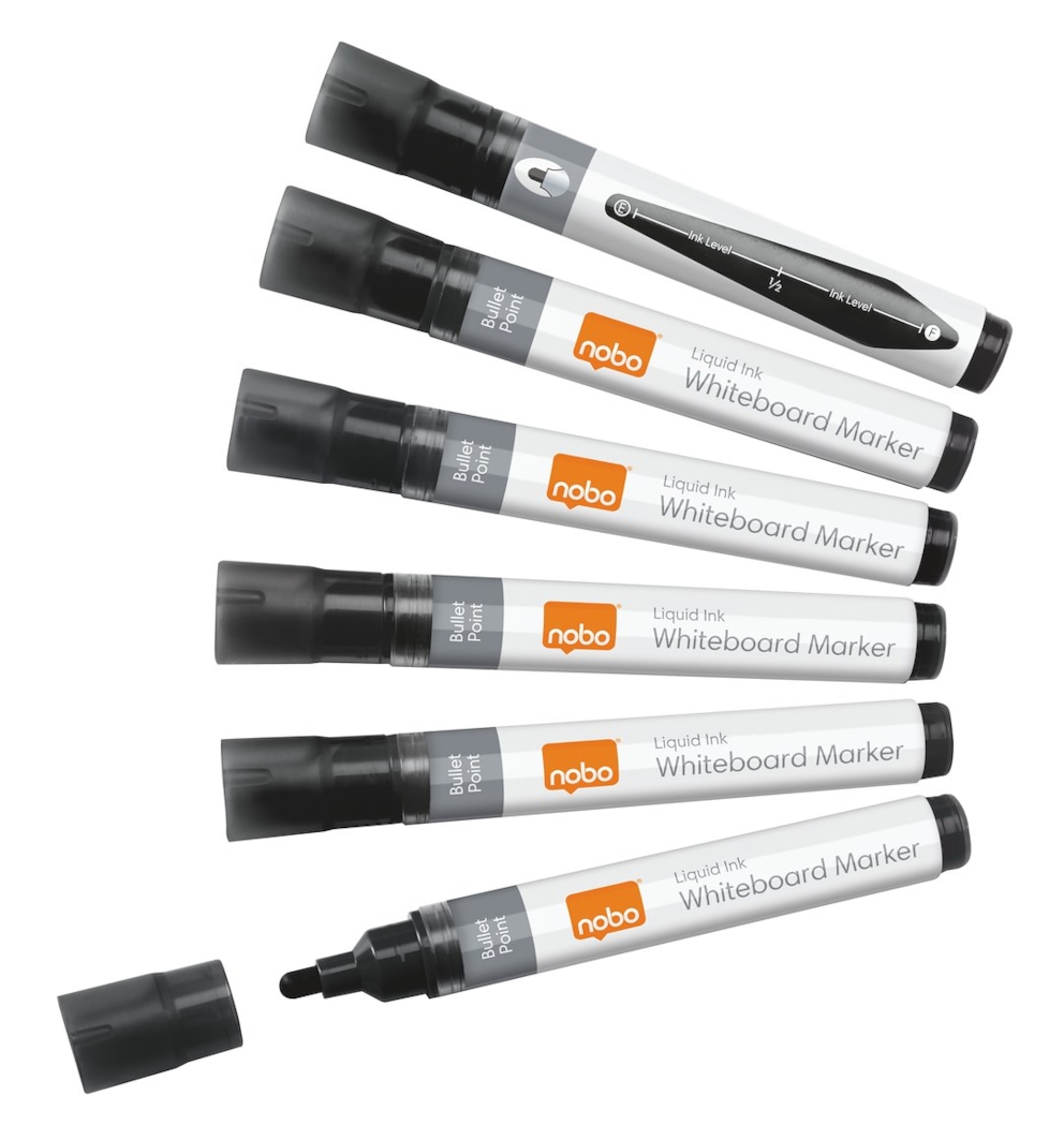 Markery Liquid Ink, czarne, 10 szt./opak.