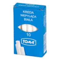 Kreda szkolna niepyląca biała -  opakowanie 10 pałeczek  biały