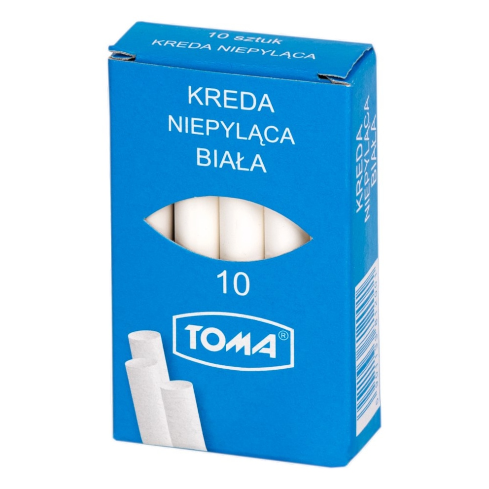 Kreda szkolna niepyląca biała -  opakowanie 10 pałeczek  biały