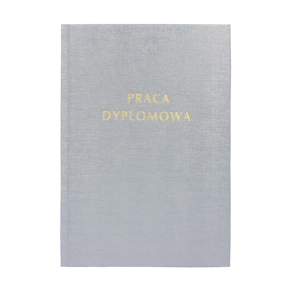 Okładka Metalbind srebna HC Techno 304x212 op10 OPUS napis-praca magisterska