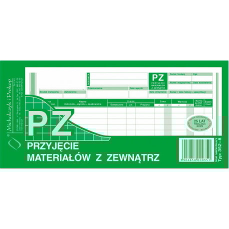 PZ Przyjęcie materiałów z zewnątrz