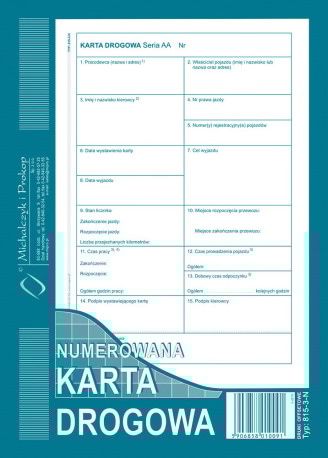 KD Karta Drogowa A5 - Numerowana