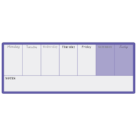 Magnetyczny suchościeralny mini planer tygodniowy Nobo, 360x140mm, fioletowy