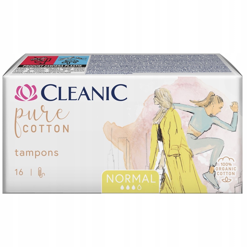 CLEANIC Pure Cotton Tampony Normal z bawełny organicznej - 16 sztuk
