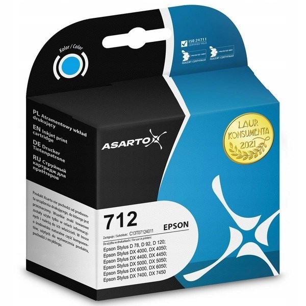 Tusz EPSON D78 DX4000/6050 cyan T0712 Asarto