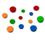 Magnesy 2x3 25 mm 10 szt. mix kolorów