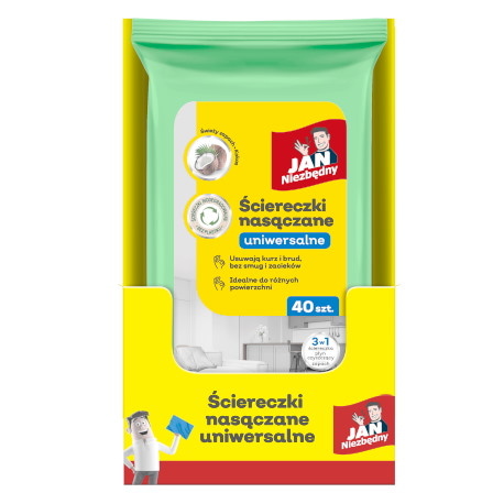 Jan Niezbędny Ściereczki nasączane antybakt. 40szt