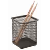 Pojemnik na długopisy Q-CONNECT Office Set, metalowy, kwadrat, czarny