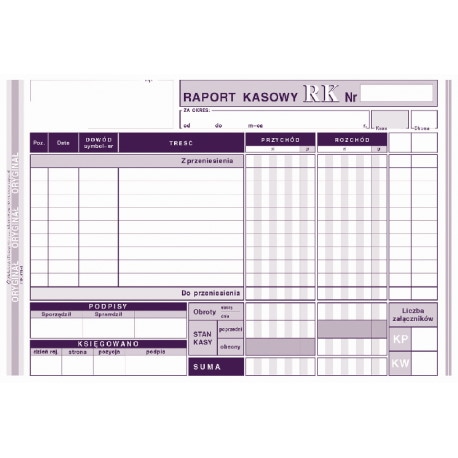 RK Raport Kasowy A-5
