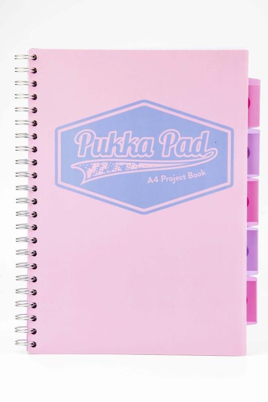 Kołozeszyt PUKKA PAD Project Book Pastel A4 różowy 200 str. linia