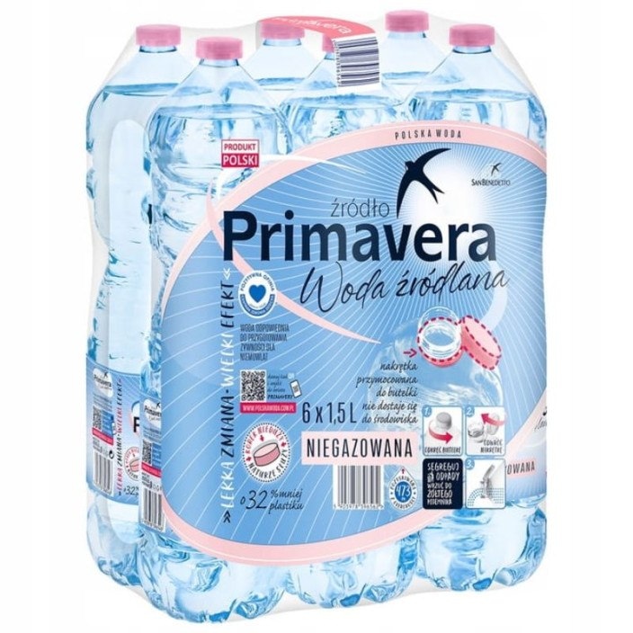 WODA PRIMAVERA NIEGAZOWANA 1,5 L POLSKA WODA PET 6szt [ kaucja ]
