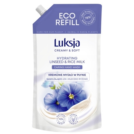 Kremowe mydło w płynie LUKSJA, len, zapas 900ml