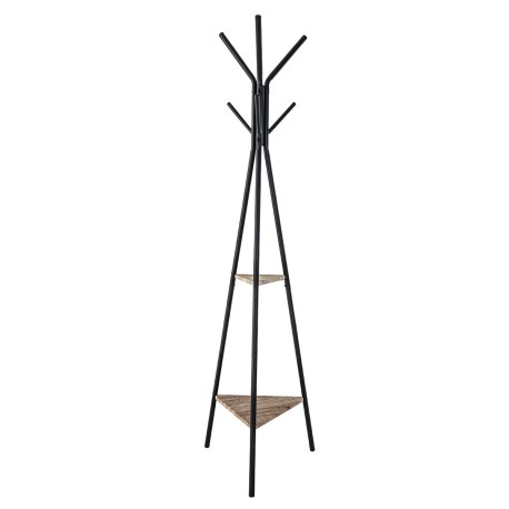 Wieszak na ubrania OFFICE PRODUCTS Oslo, stojący, z półkami, czarny
