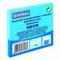 Bloczek samoprzylepny DONAU, 76x76mm, 1x100 kart., neon, niebieski
