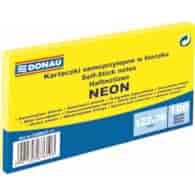 Bloczek samoprzylepny DONAU, 127x76mm, 1x100 kart., neon, żółty