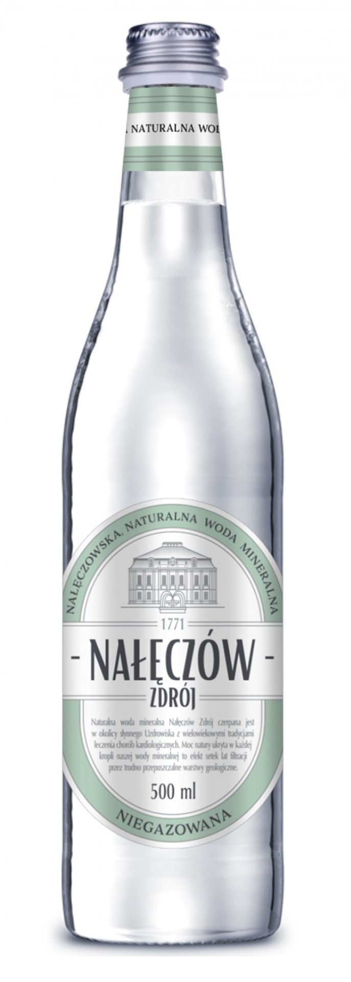 Woda NAŁĘCZÓW ZDRÓJ, niegazowana, butelka szklana, 500ml 12szt