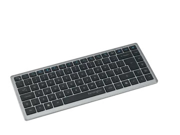 Kompaktowa bezprzewodowa klawiatura Kensington KB435 EQ z akumulatorem, nożycowa, czarna