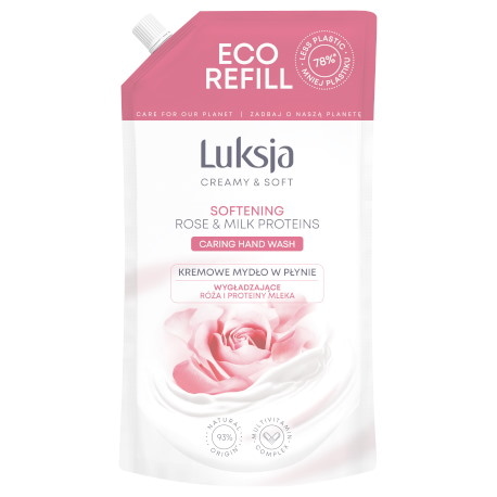 Kremowe mydło w płynie LUKSJA, róża, zapas 900ml