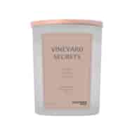 Świeca sojowa DONAU HOME, w szarym szkle, drewniana pokrywa i knot, Vineyard Secrets, 200g