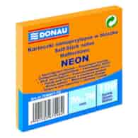 Bloczek samoprzylepny DONAU, 76x76mm, 1x100 kart., neon, pomarańczowy