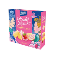 E. Wedel Ptasie Mleczko Strawberry Shake w czekoladzie białej 340 g