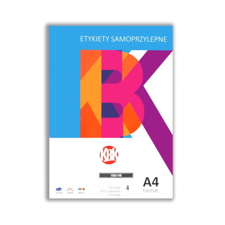 Etykieta A4 105mm x 148mm, 100 ark., KBK