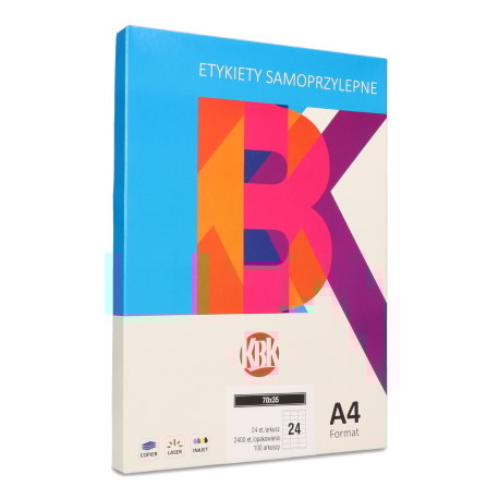 Etykieta A4 70mm x 35mm, 100 ark., KBK