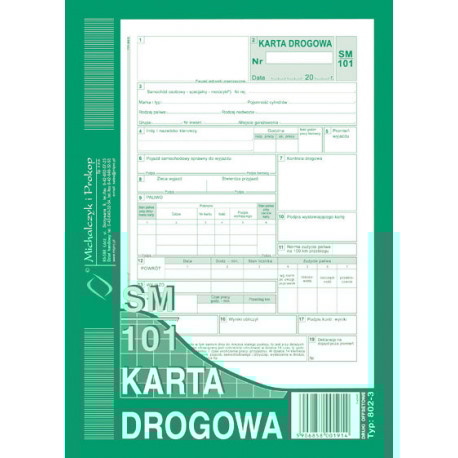 KD Karta Drogowa-sam.osobowy A5 (SM/101)