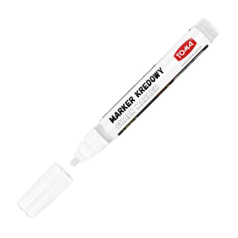 Markery kredowe, końcówka okrągła 4,5mm, 8g tuszu biały