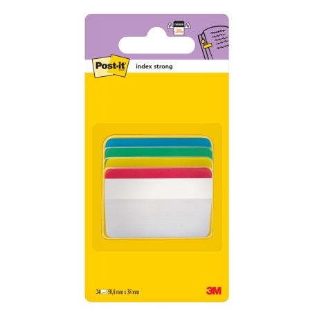 Zakładki indeksujące POST-IT® do archiwizacji (686-A1), PP, wygięte, 50,8x38,1mm, 4x6 kart., mix kolorów