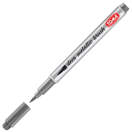 Marker permanentny DECOmetalic Brush srebrny TO-325