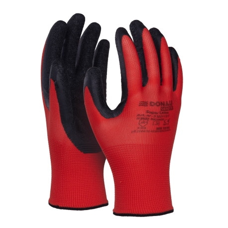 Rękawice DONAU SAFETY Super Latex, kat. II, rozm. 8, czerwone
