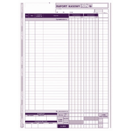 RK raport kasowy A-4