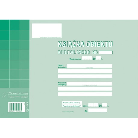 Książka Obiektu Budowlanego A4