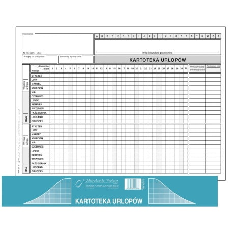 KU Kartoteka urlopów A5 A`20