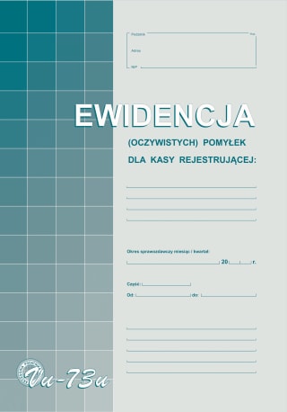 Ewid.(oczyw.)pomyłek z kasy rej.A4