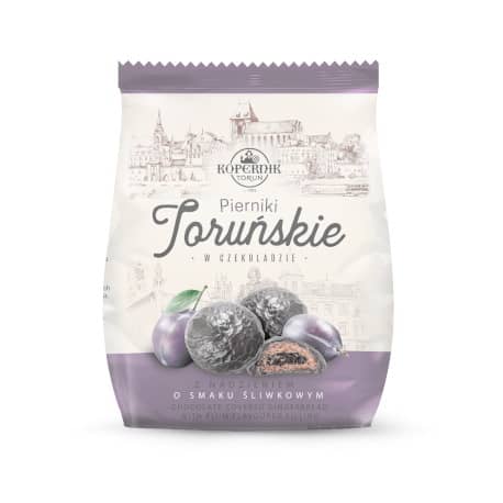 Pierniki Serduszka toruńskie w czekoladzie nadzienie śliwkowe 150 g