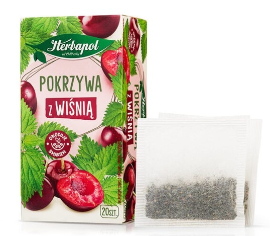Herbata ziołowa Herbapol Zielnik Polski pokrzywa z wiśnią  20 saszetek x 1,5 g