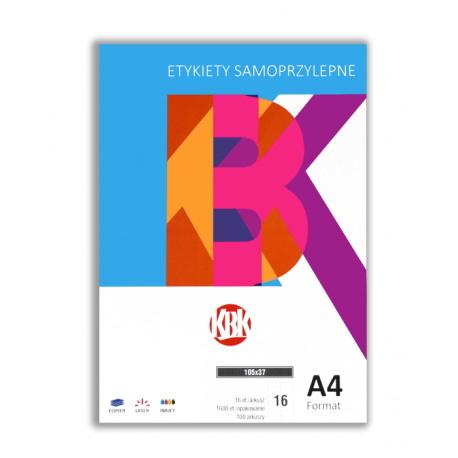 Etykieta A4 105mm x 37mm, 100 ark., KBK
