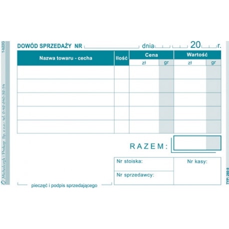 DS Dowód sprzedaży A-7