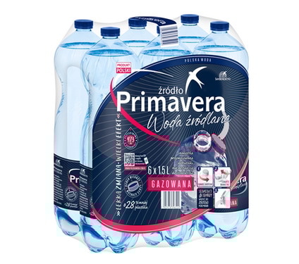 WODA PRIMAVERA GAZ 1,5 L POLSKA WODA PET 6szt [ kaucja ]