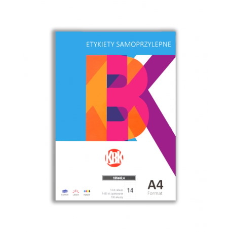 Etykieta A4 105mm x 42,4mm, 100 ark., KBK