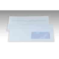 Koperty białe DL SK okno prawe 110x220mm poddruk niebieski 80g 1000 szt.
