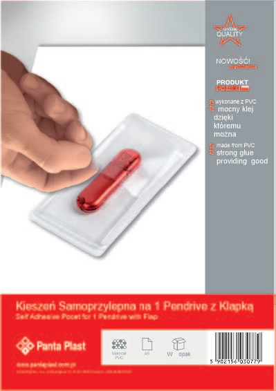 KIESZEŃ SAMOPRZYLEPNA Z KLAPKĄ NA 1 PENDRIVE X 5
0307-0001-00