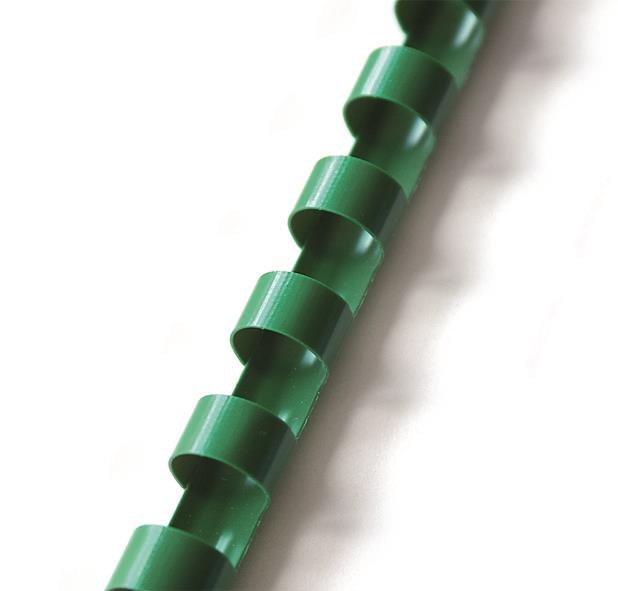 Grzbiety plastikowe 12,5mm 100 zielony ARGO - standardowe opakowania 100 szt/op