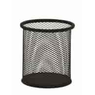 Pojemnik na długopisy Q-CONNECT Office Set, metalowy, czarny