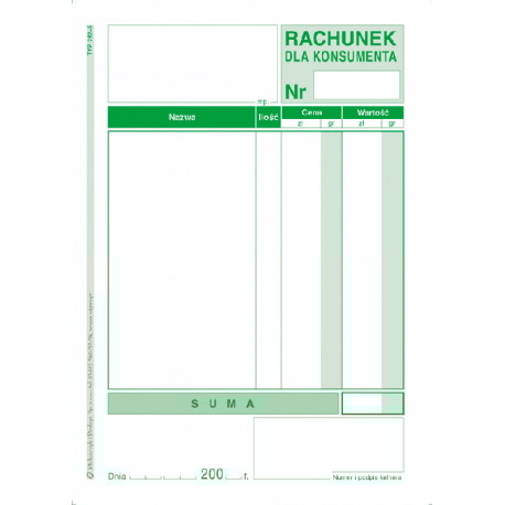Rachunek dla konsumenta A6 (wielok)