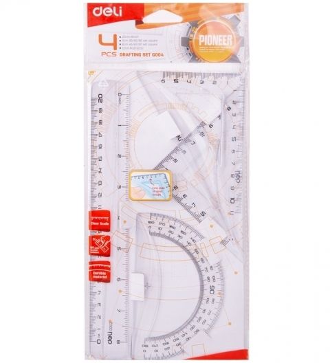 Zestaw geometryczny DELI 4 elementy mały transparentny