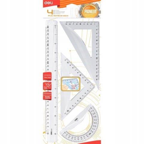 Zestaw geometryczny DELI 4 elementy duży transparentny