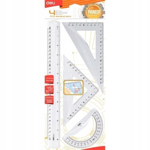 Zestaw geometryczny DELI 4 elementy duży transparentny